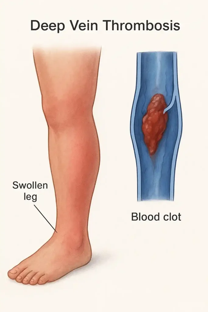 لخته خون در پا